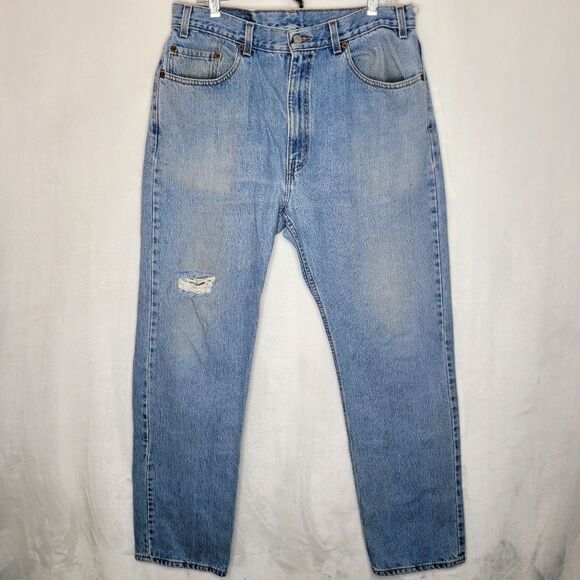 Vintage Levi's 505 Regular Fit Distressed Jeans Size 36 x 32 - Picture 1 of 11